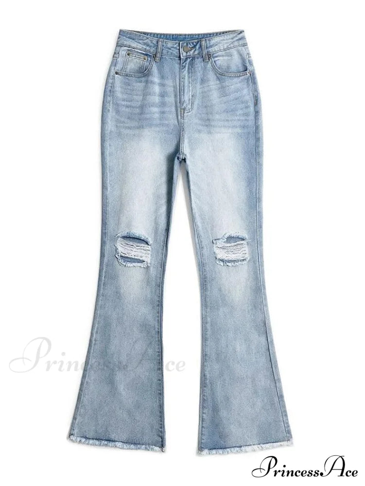 Distressed Halter Graceful Knit Mini Dress Jeans