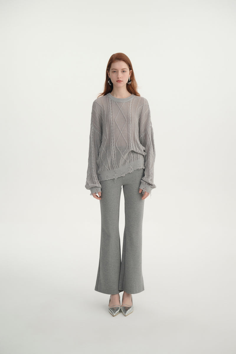 Distressed lightweight sweater