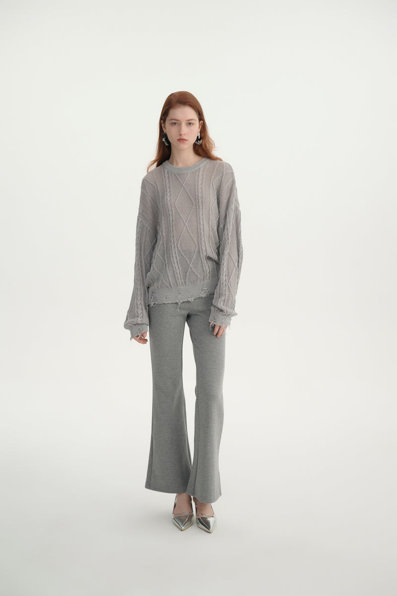 Distressed lightweight sweater