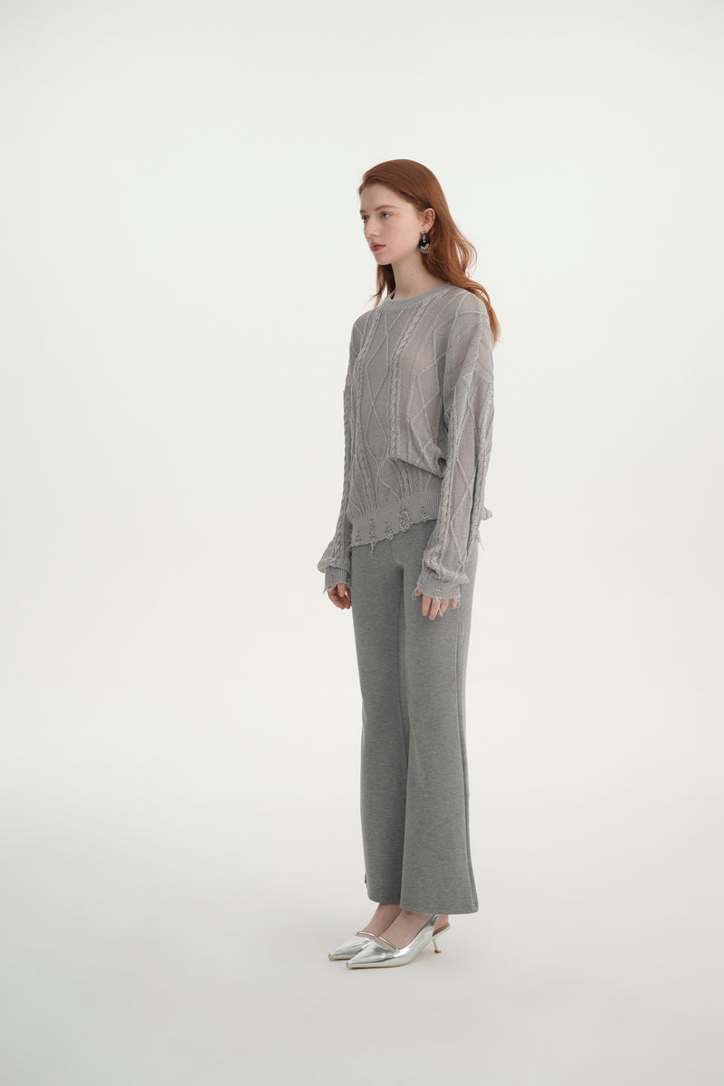 Distressed lightweight sweater