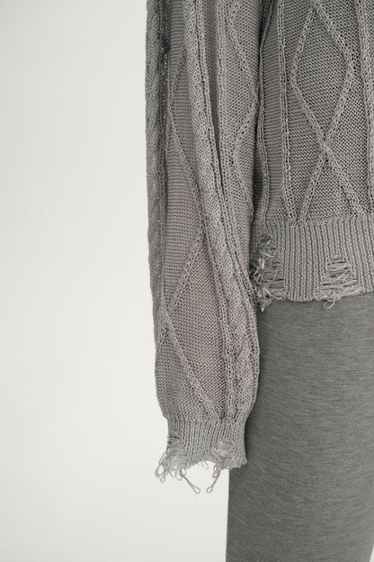 Distressed lightweight sweater