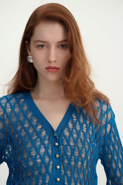 Drop stitch cropped cardigan