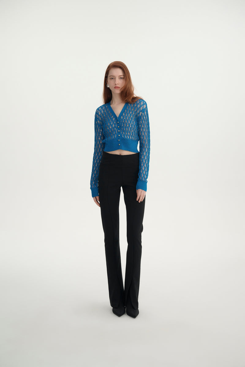 Drop stitch cropped cardigan