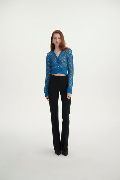 Drop stitch cropped cardigan