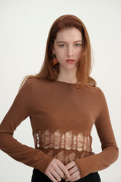 Drop stitch cropped top