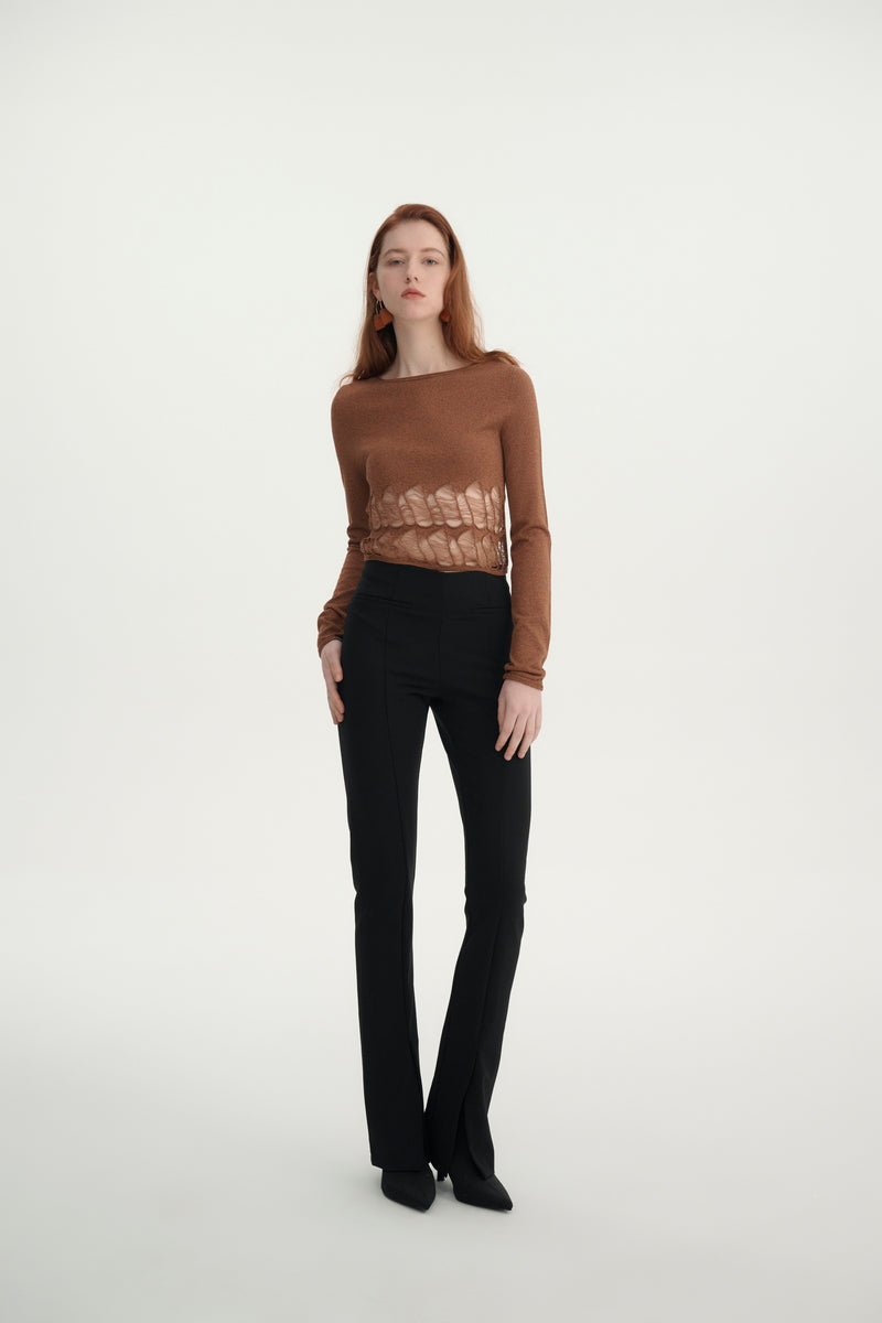 Drop stitch cropped top