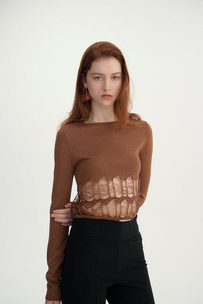 Drop stitch cropped top
