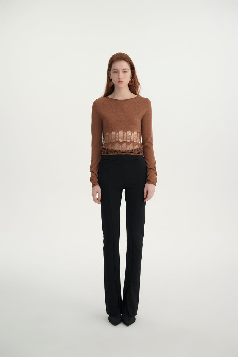 Drop stitch cropped top