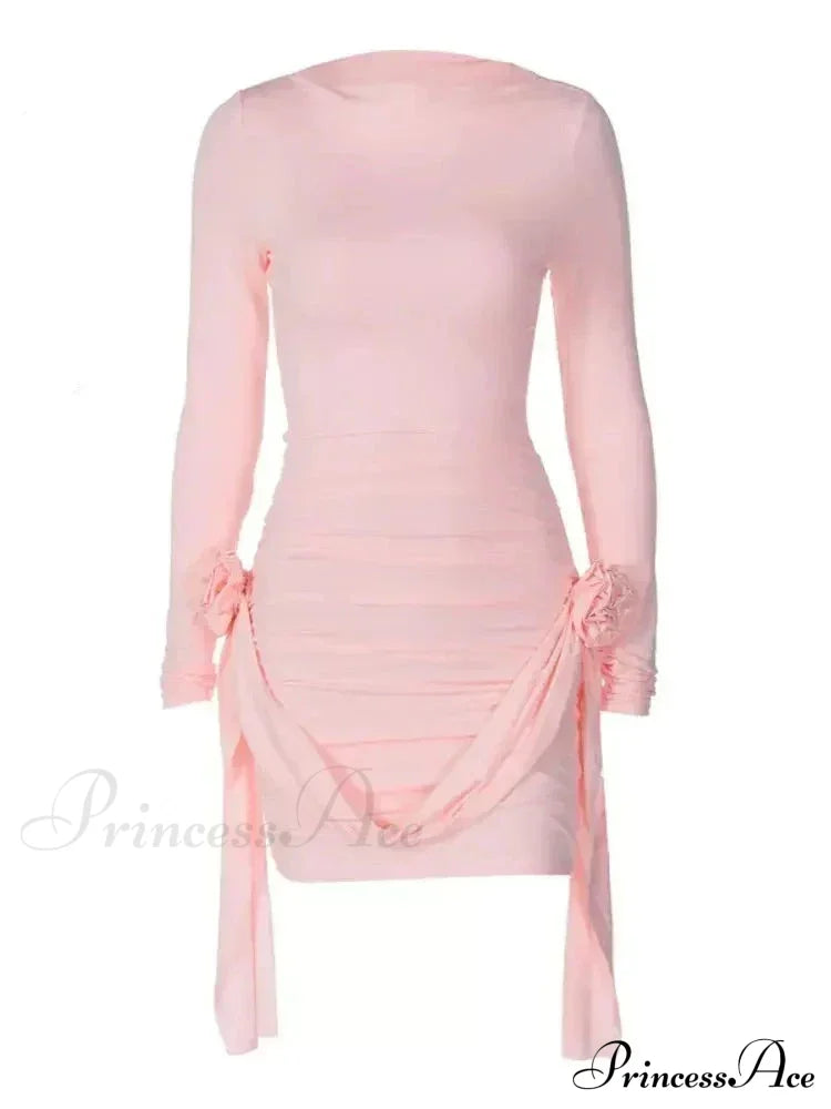 Ebony Elegant Mini Dress Light Blue / L