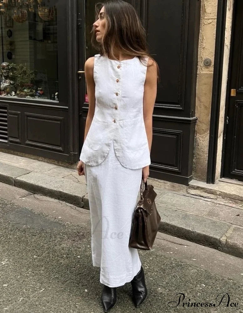 Edet Two Stylish Piece Set White / M