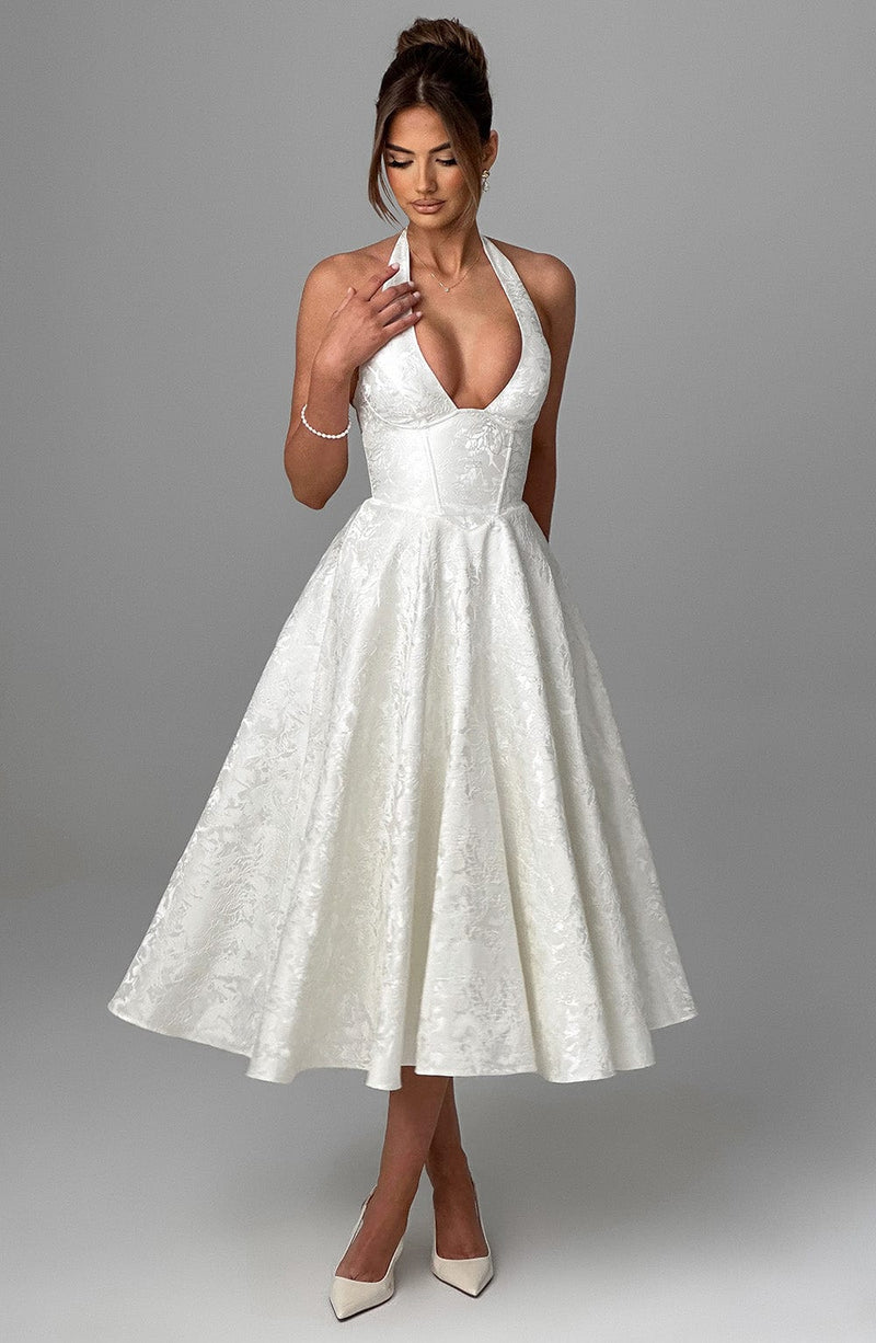 Effie Midi Dress - Ivory Dress Babyboo Fashion Premium Exclusive Design