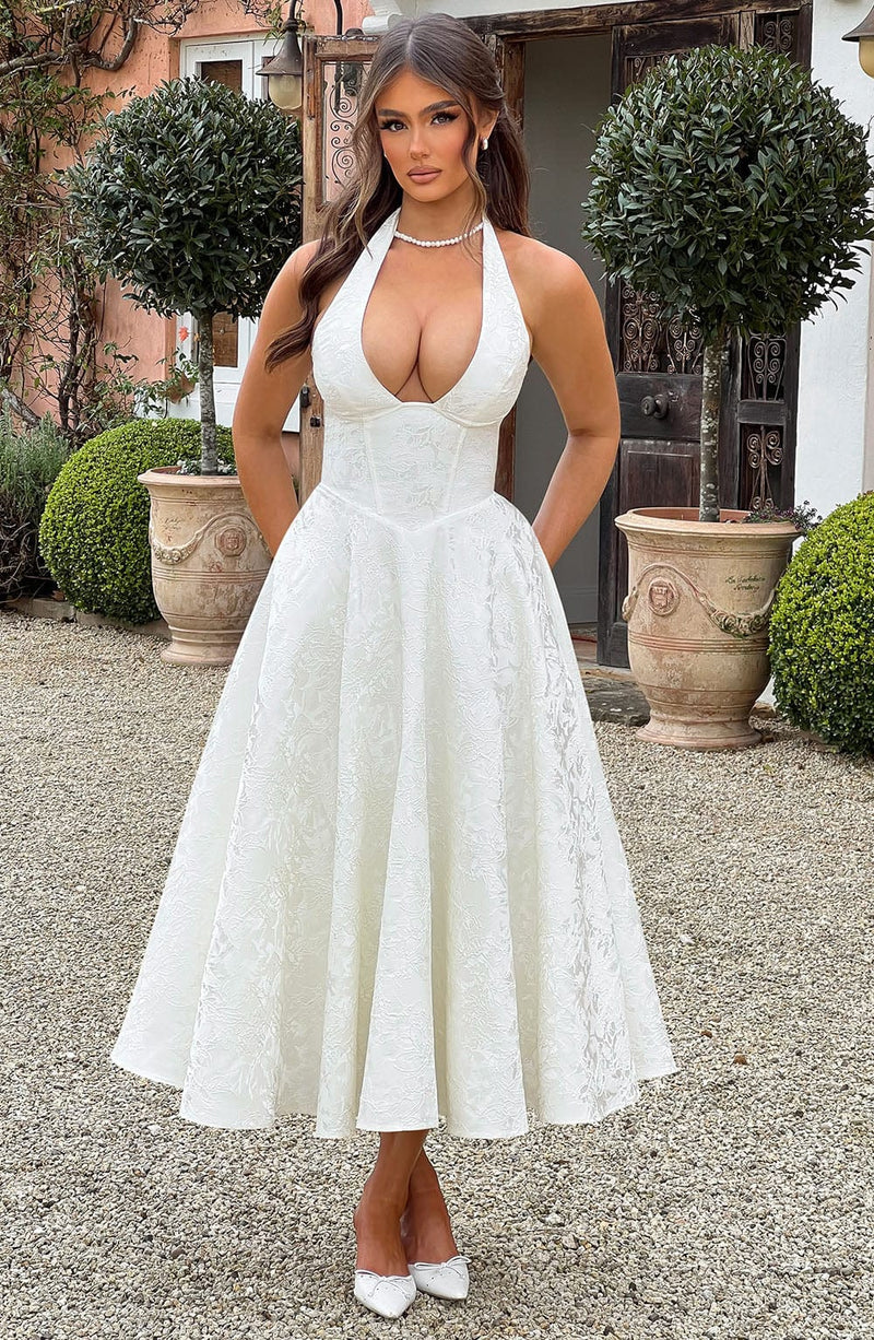Effie Midi Dress - Ivory Dress Babyboo Fashion Premium Exclusive Design