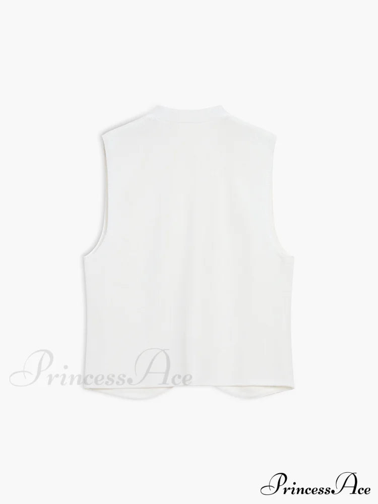 Effortless Charming Stripe Vest Sweaters-L