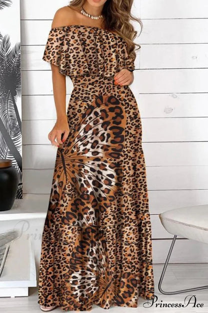 Elegant Bandeau Graceful Floral Maxi Dress Dresses