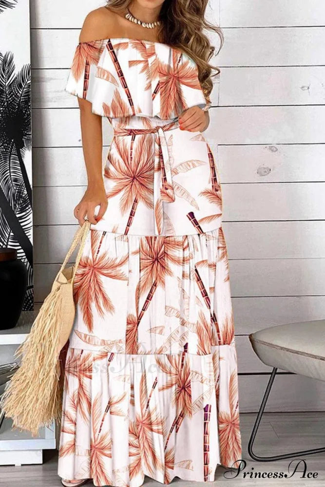 Elegant Bandeau Graceful Floral Maxi Dress Dresses