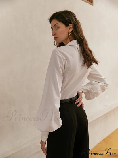 Elegant Collar Button Trendy Down Solid Shirt Shirts