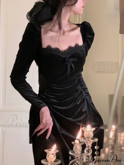 Elegant Midi Dress Trendy With Puff Sleeves