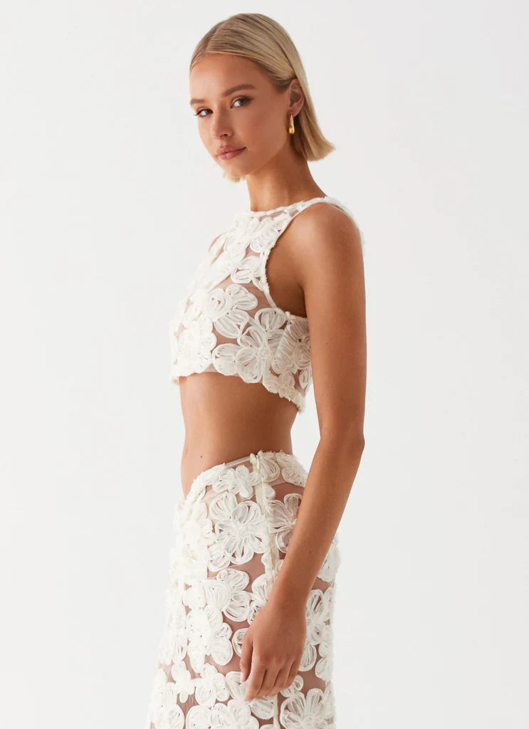 Elena Lace Floral Two-Piece Set