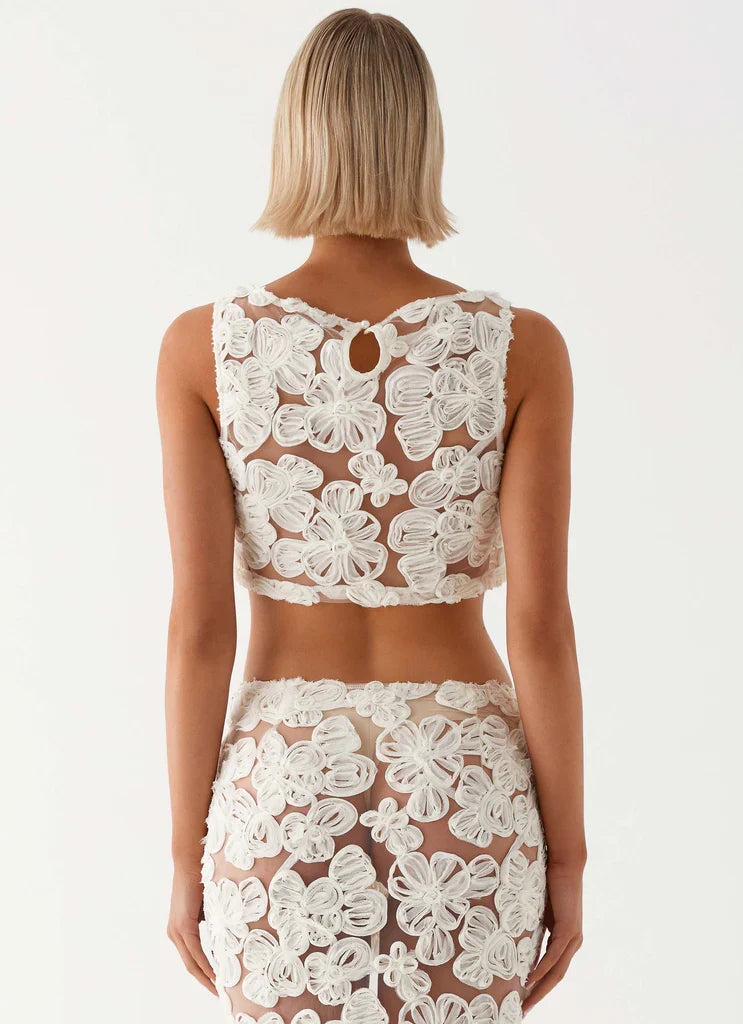 Elena Lace Floral Two-Piece Set