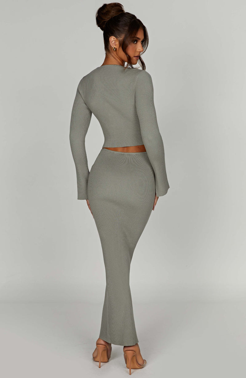Elia Maxi Skirt - Khaki Skirt Babyboo Fashion Premium Exclusive Design