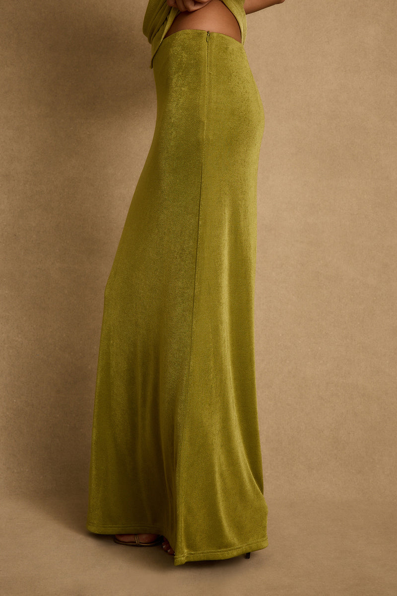 Eliana Chartreuse Maxi Skirt