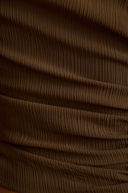 Additional view of the Ellery Olive One Shoulder Top from a different perspective.