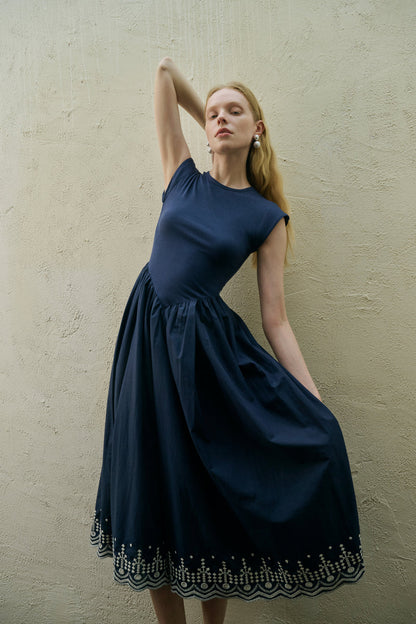 Embroidered patchwork dress