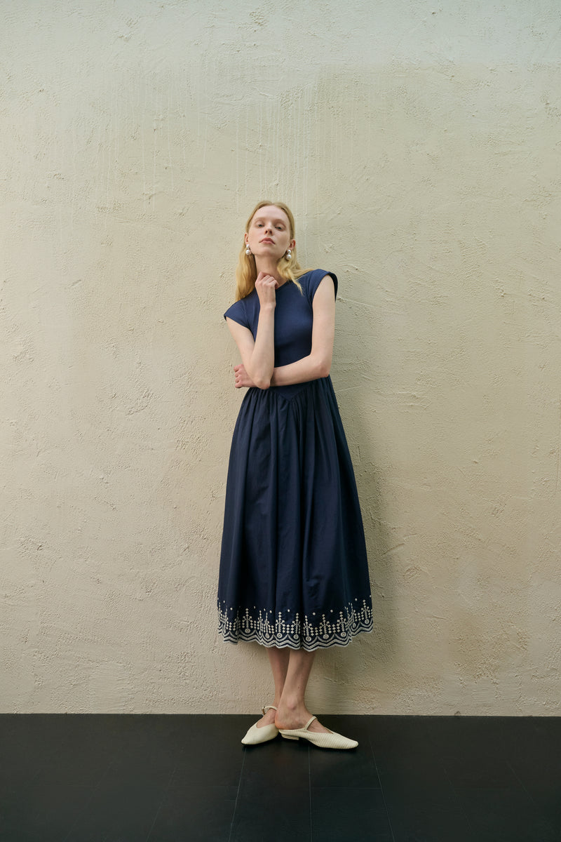 Embroidered patchwork dress