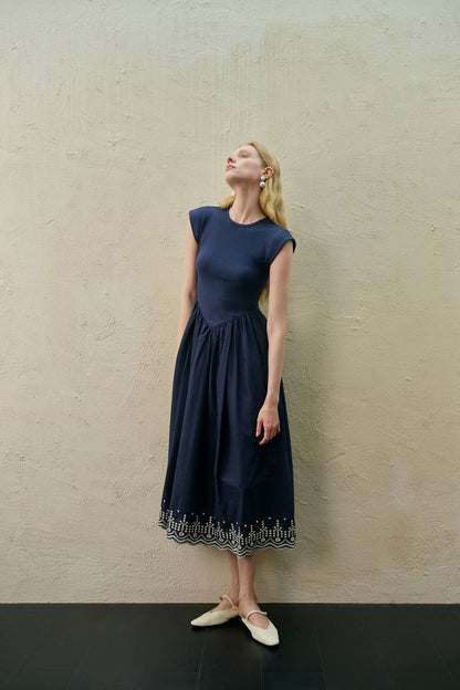 Embroidered patchwork dress