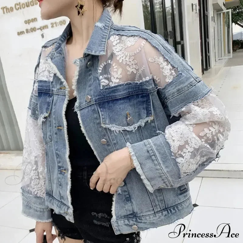 Embroidery Patchwork Stylish Denim Jacket