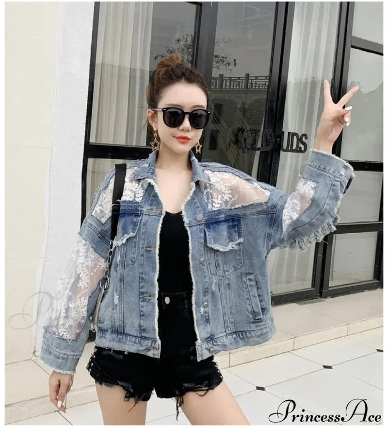 Embroidery Patchwork Stylish Denim Jacket