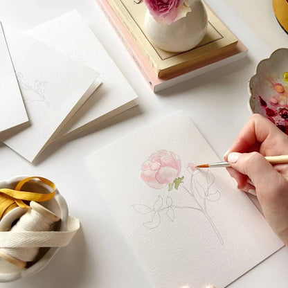 Emily Lex Studios Watercolor Paintable Notecards Garden Flowers