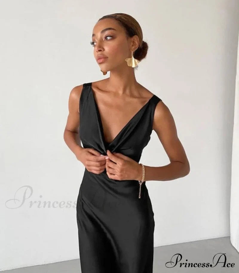 Enela Satin Stylish Maxi Dress