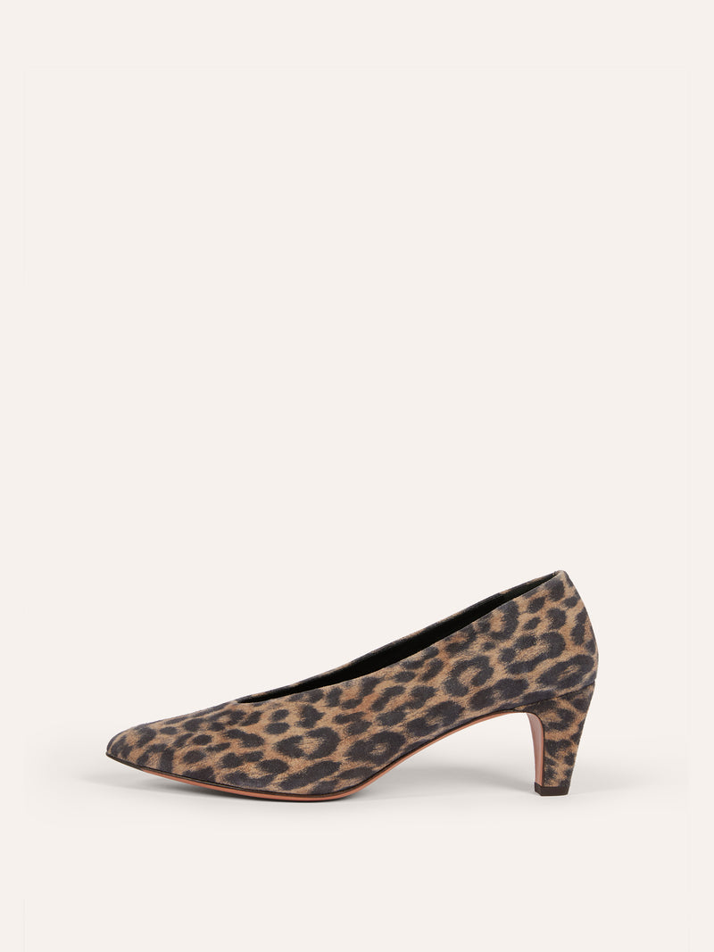 BIMBA leopard print leather pumps, front view by Rouje