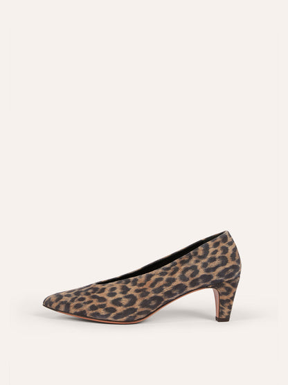 BIMBA leopard print leather pumps, front view by Rouje