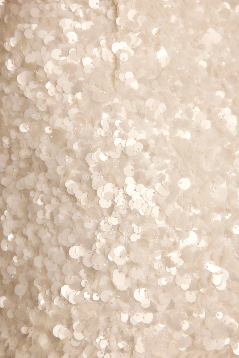 Esme White Sequin Crop Top