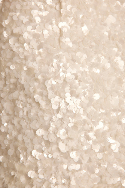 Esme White Sequin Crop Top