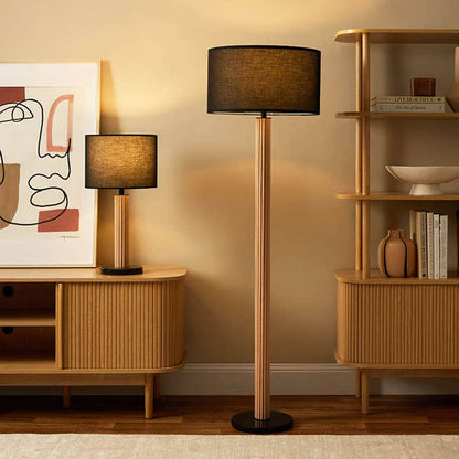 Eve Black Marble Base Floor Lamp