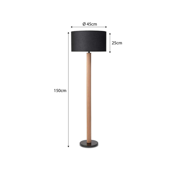 Eve Black Marble Base Floor Lamp