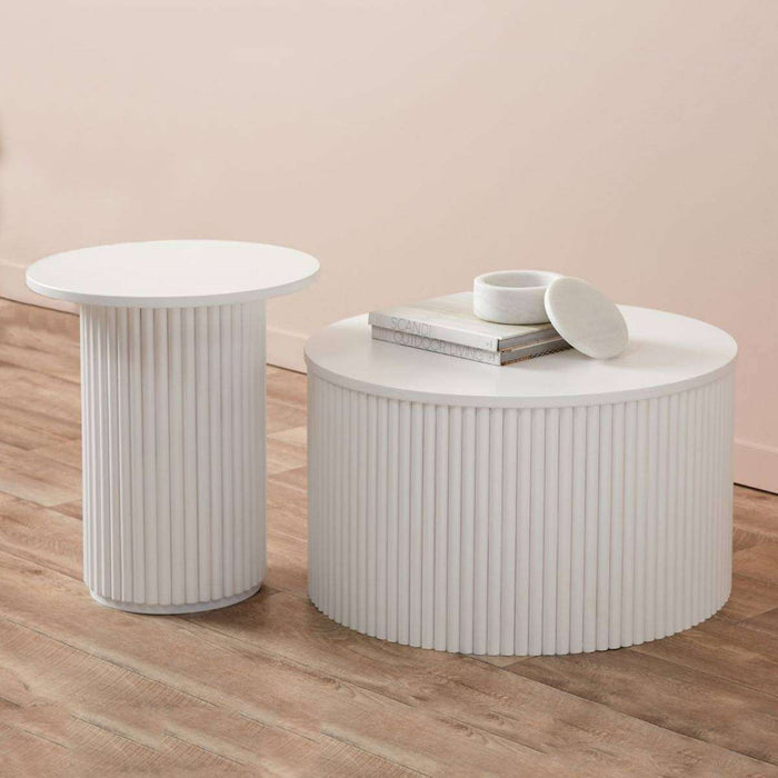 Eve Drum Coffee Table - White