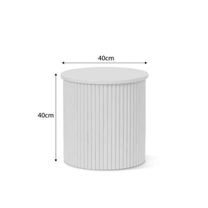 Eve Drum Side Table - White