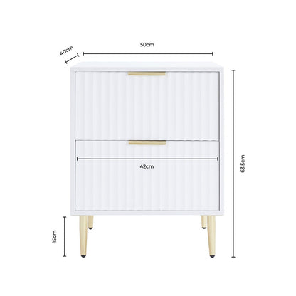 Evie 2 Drawer Bedside Table - Wood Effect - DUSK