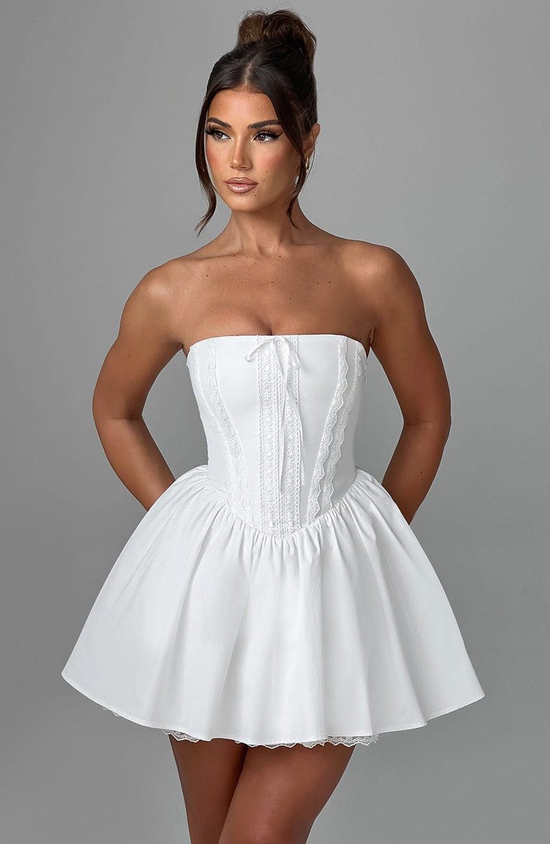 Evie Mini Dress - Ivory Dress XS Babyboo Fashion Premium Exclusive Design