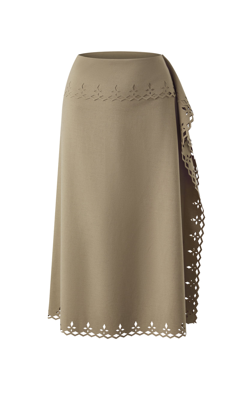 Eyelet scarf top &matching skirt