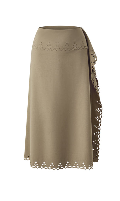 Eyelet scarf top &matching skirt