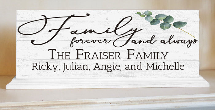 Family Name Sign With Names FAMILY FOREVER & ALWAYS - Broad Bay Personalized Gifts Shipped Fast