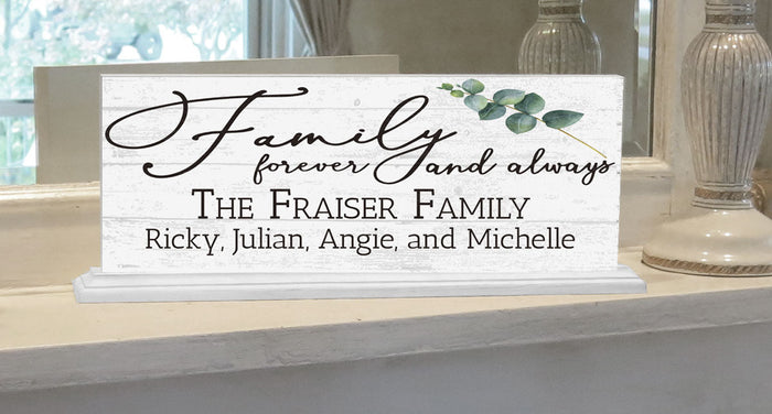 Family Name Sign With Names FAMILY FOREVER & ALWAYS - Broad Bay Personalized Gifts Shipped Fast