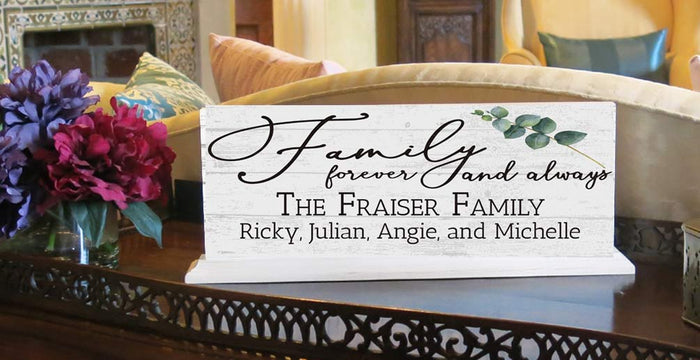 Family Name Sign With Names FAMILY FOREVER & ALWAYS - Broad Bay Personalized Gifts Shipped Fast