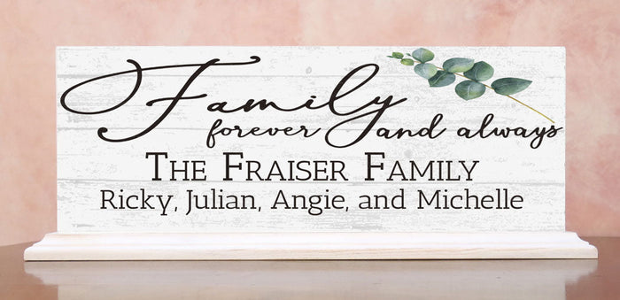 Family Name Sign With Names FAMILY FOREVER & ALWAYS - Broad Bay Personalized Gifts Shipped Fast