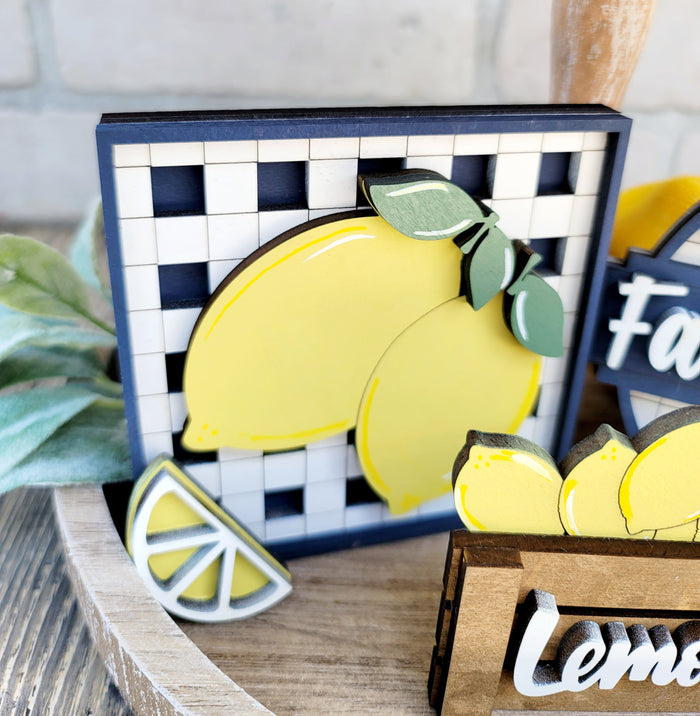 Farmhouse Lemon Tiered Tray Set- wholesale